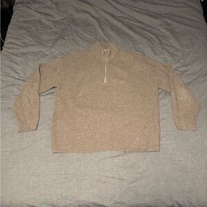 Abercrombie Soft AF Waffle Knit Zip Neck Sweater